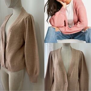 ASOS DESIGN chunky cardigan in dusky pink